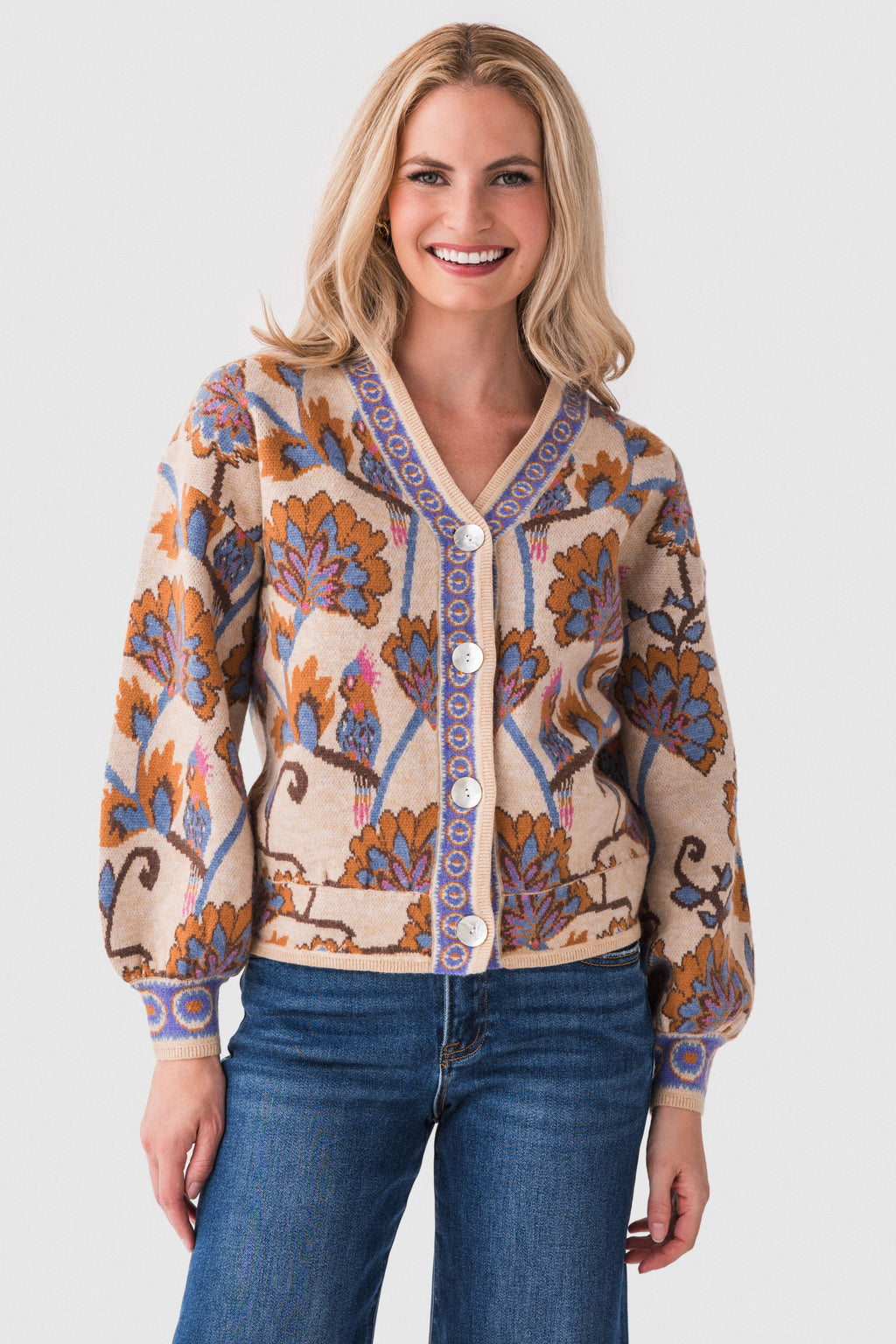 Fate Floral Jacquard Cardigan