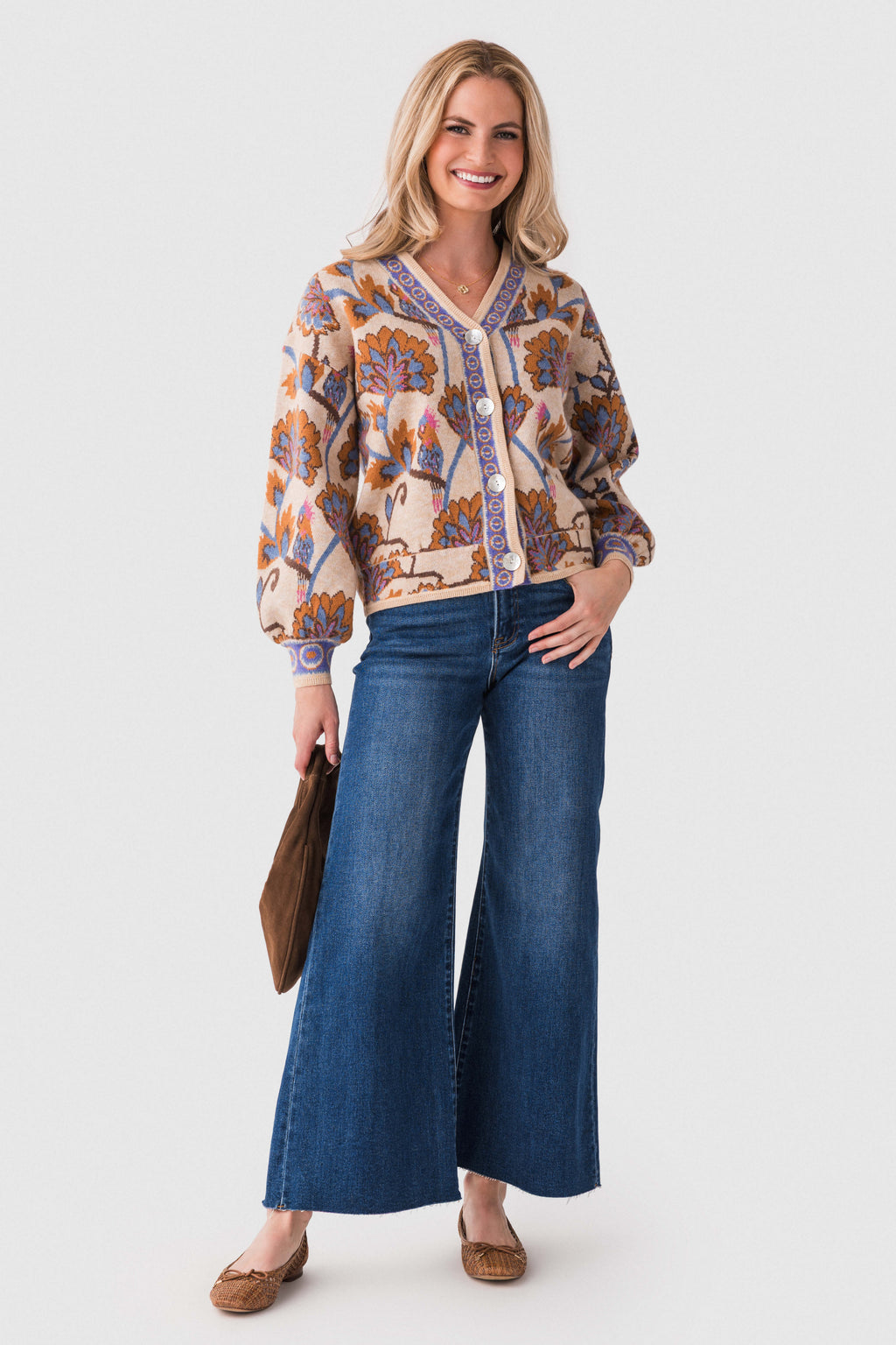 Fate Floral Jacquard Cardigan