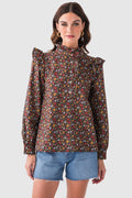 Jodifl Floral Ruffle Detail Top