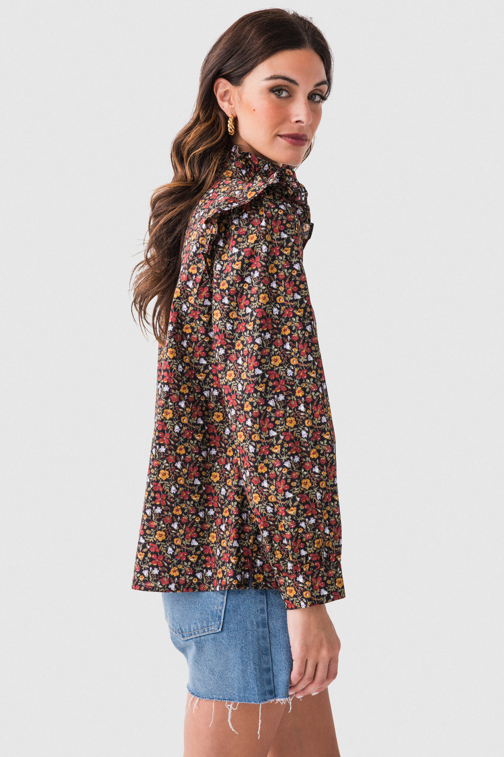 Jodifl Floral Ruffle Detail Top