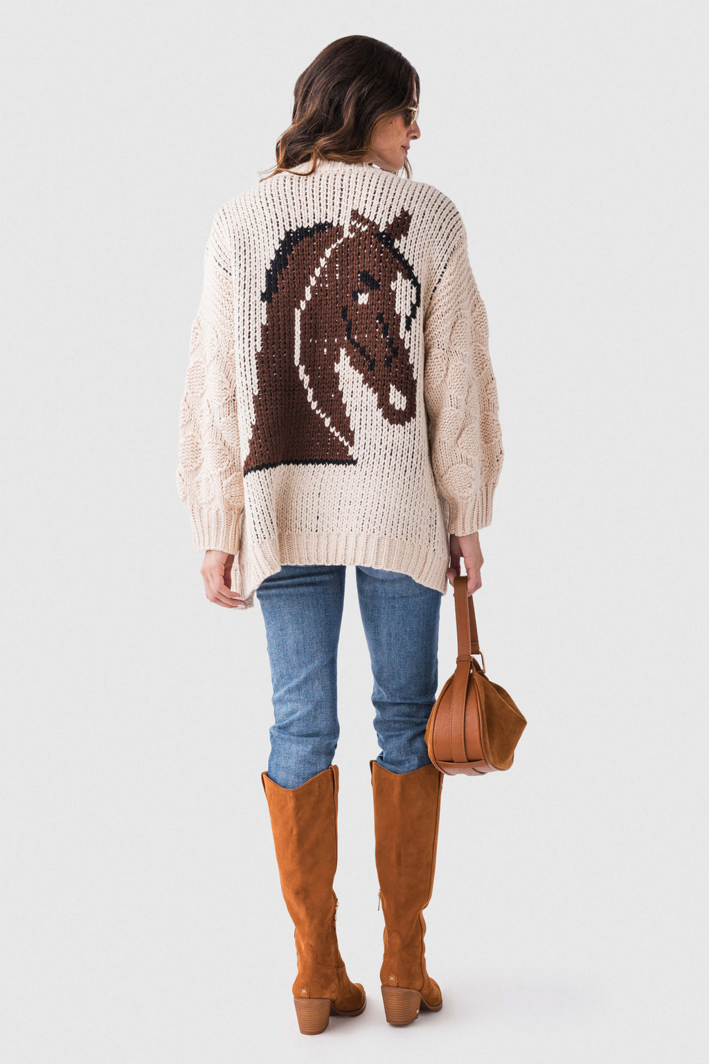 Bailey Rose Horse Print Knit Cardigan