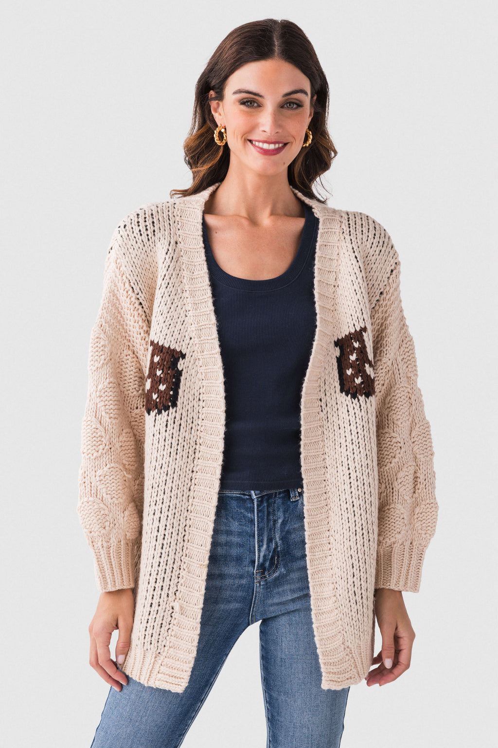 Bailey Rose Horse Print Knit Cardigan