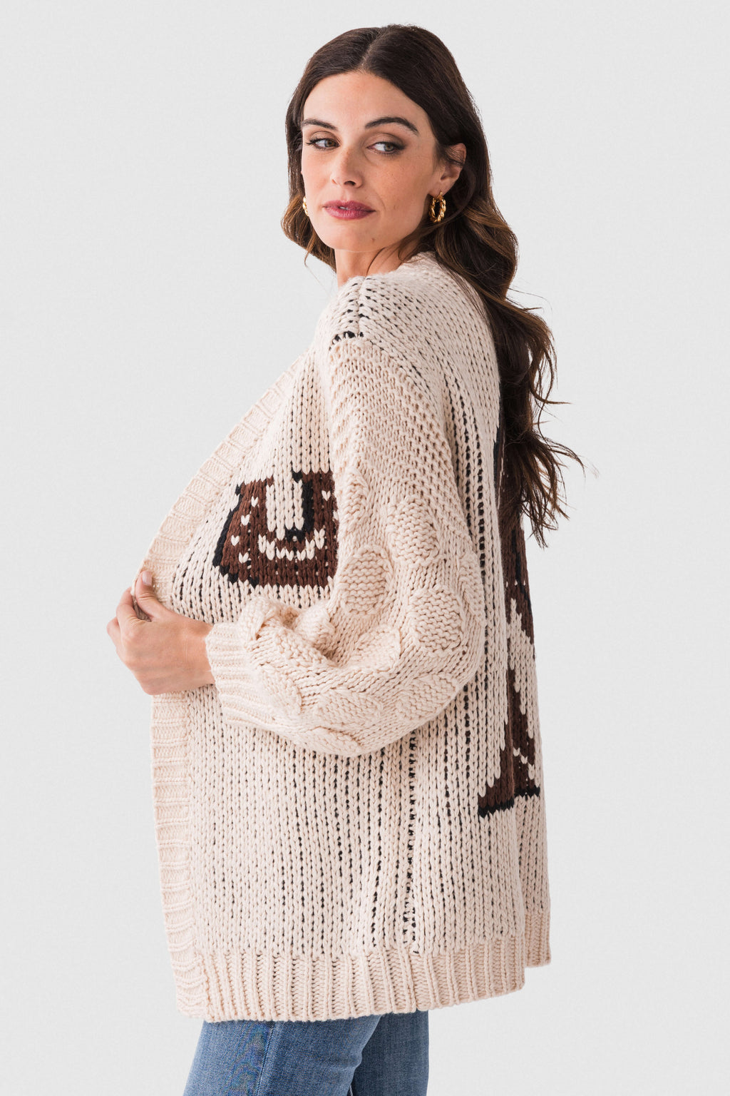 Bailey Rose Horse Print Knit Cardigan