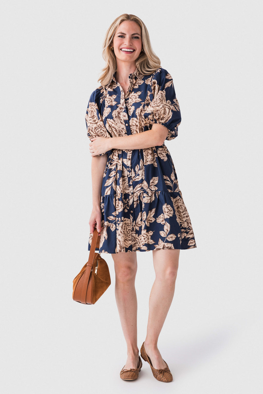 Olivaceous Faith Floral Belted Dress