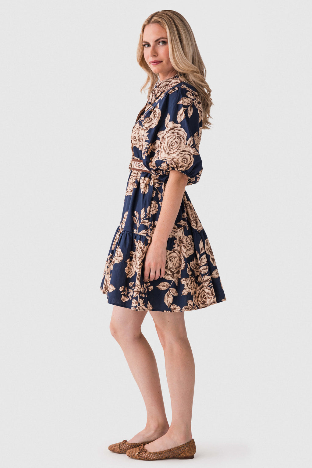 Olivaceous Faith Floral Belted Dress