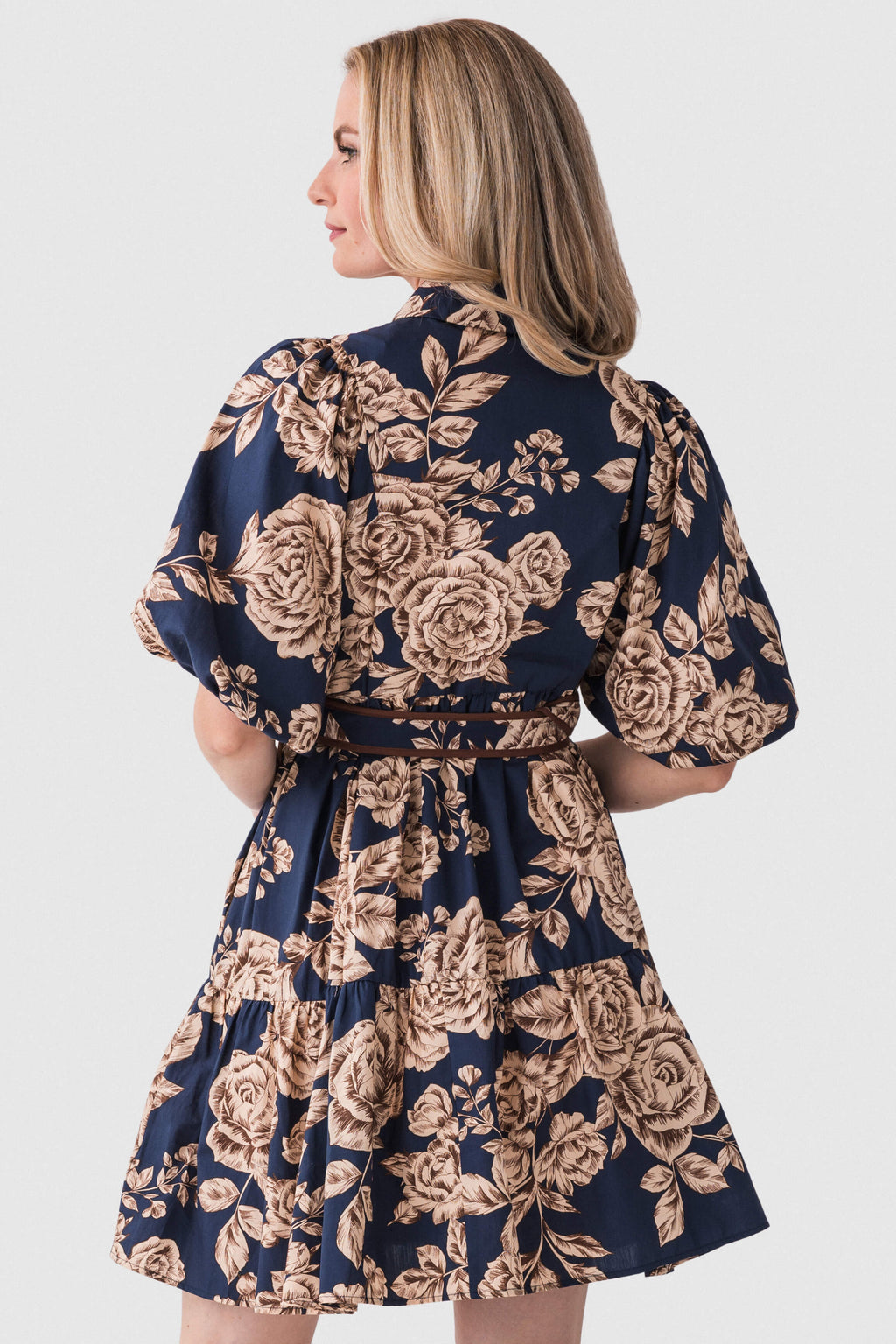 Olivaceous Faith Floral Belted Dress