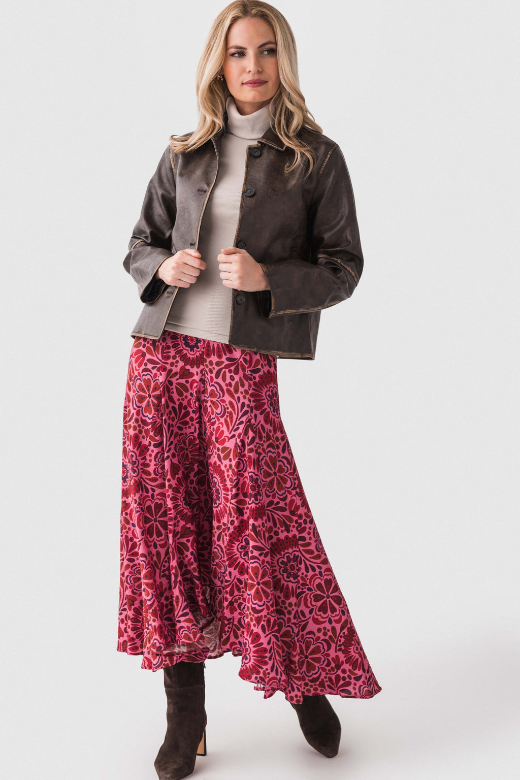 Olivaceous Xurshia Midi Skirt