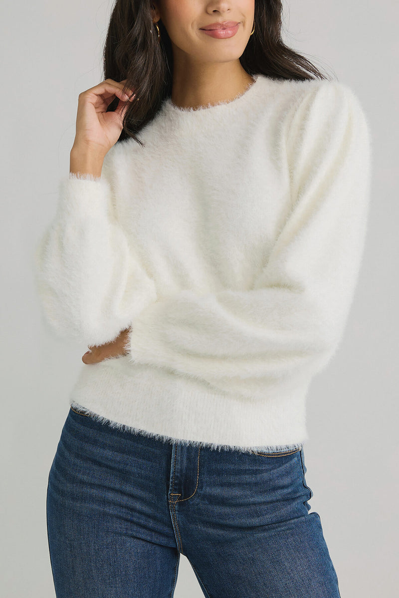 Lili Sidonio Eyelash Puff Sleeve Sweater