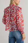 THML Floral Print Smocked Top