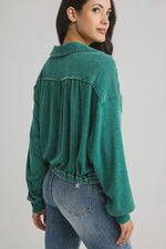 Vintage Havana Cashmere Fleece Polo V-Neck