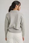 THML Polo Rhinestone/Pearl Button Pullover Sweater