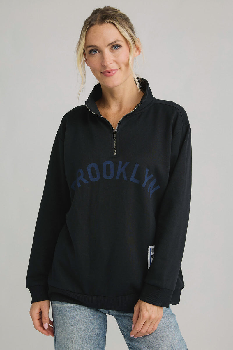 Vintage Havana Brooklyn Boarding Pass Quarter Zip