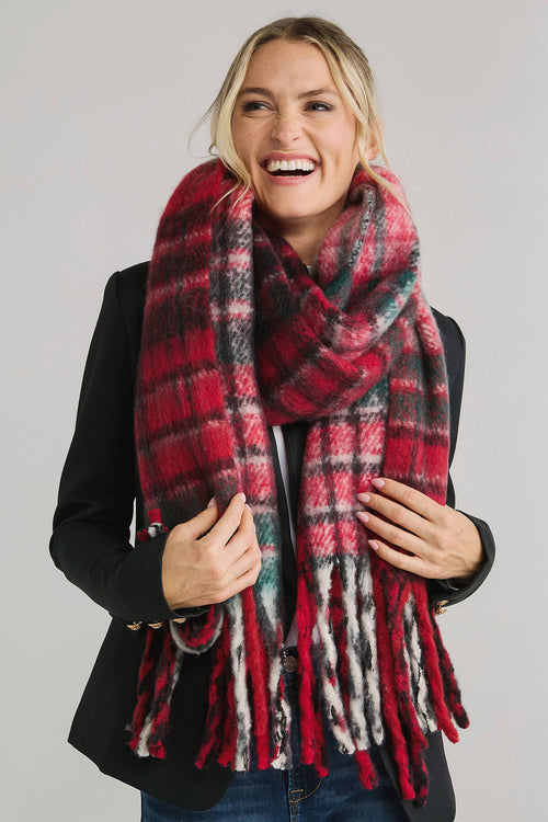 Free People Falling For You Plaid Scarf