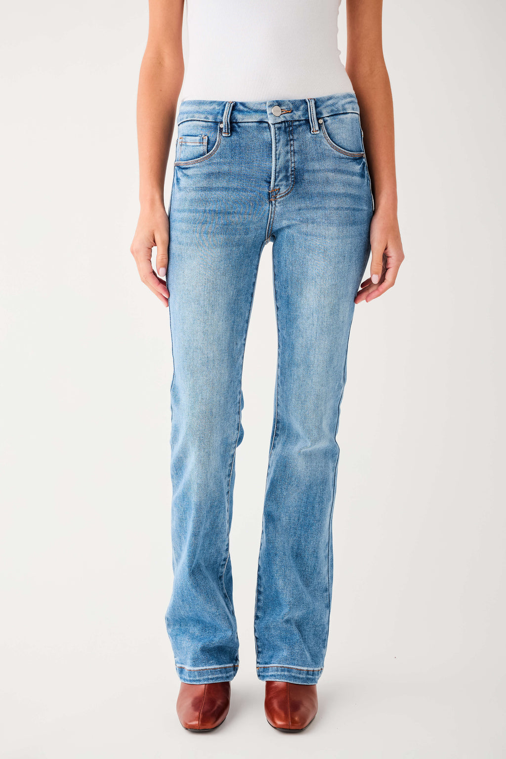 Risen Grace Mid Rise Baby Bootcut Jeans