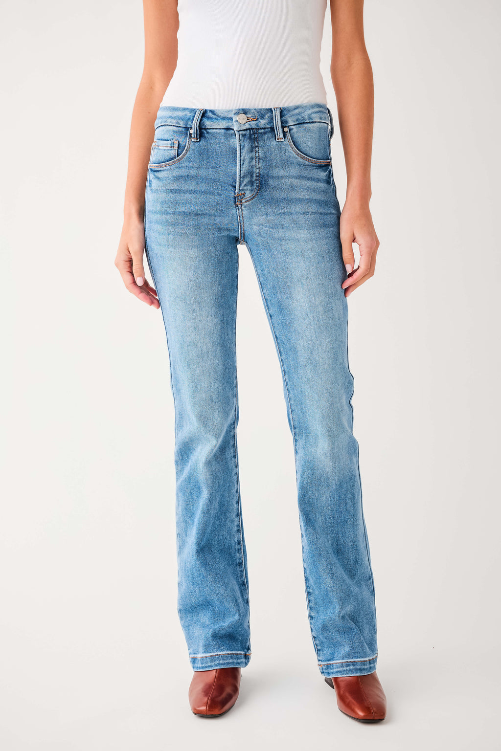 Risen Grace Mid Rise Baby Bootcut Jeans