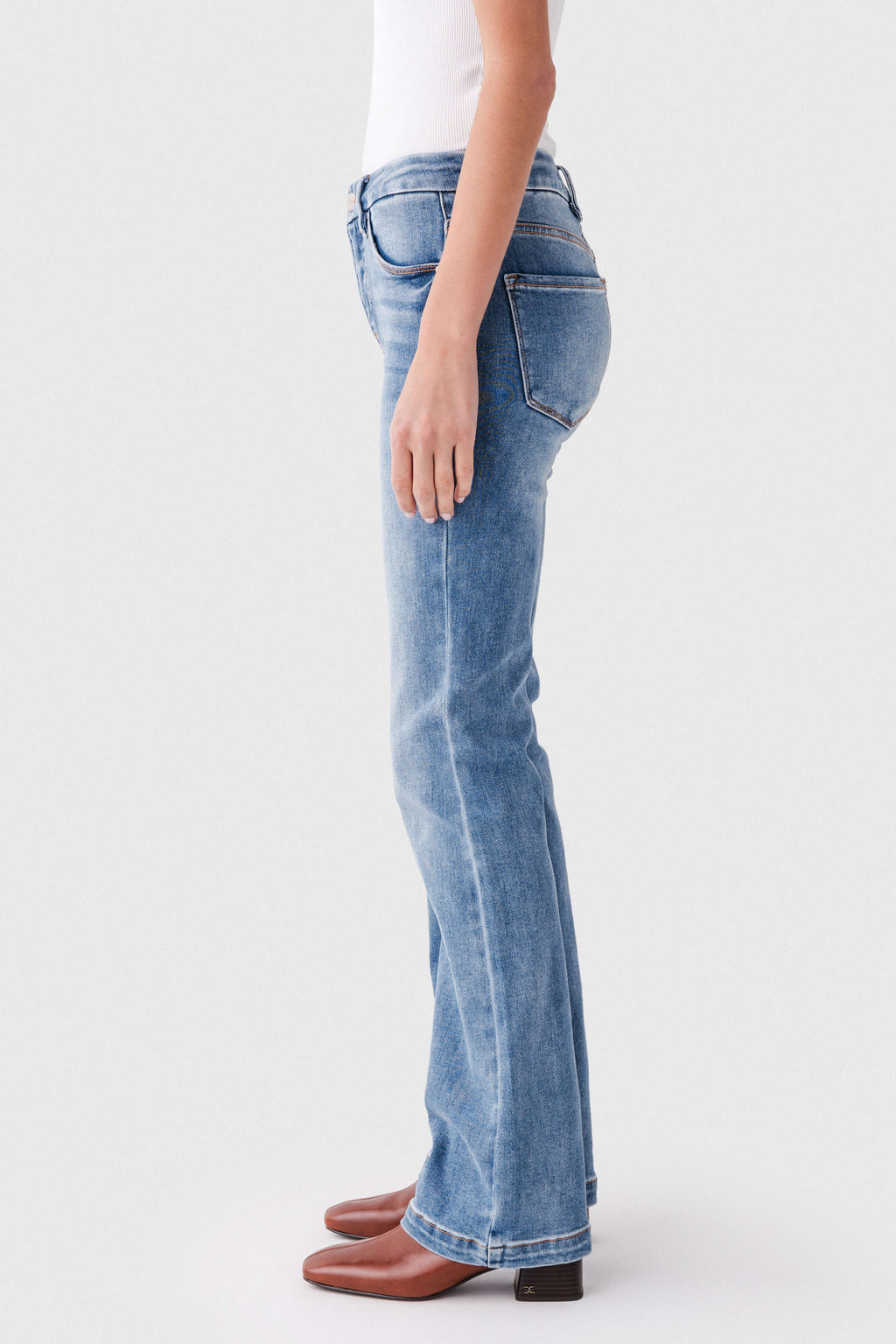 Risen Grace Mid Rise Baby Bootcut Jeans
