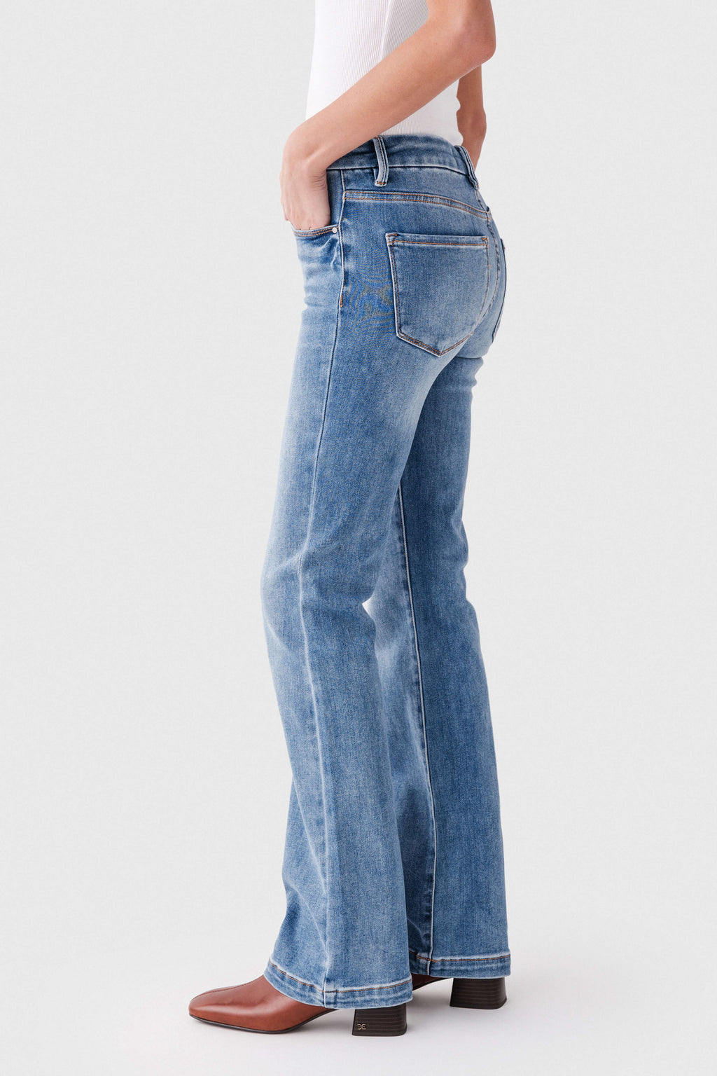 Risen Grace Mid Rise Baby Bootcut Jeans
