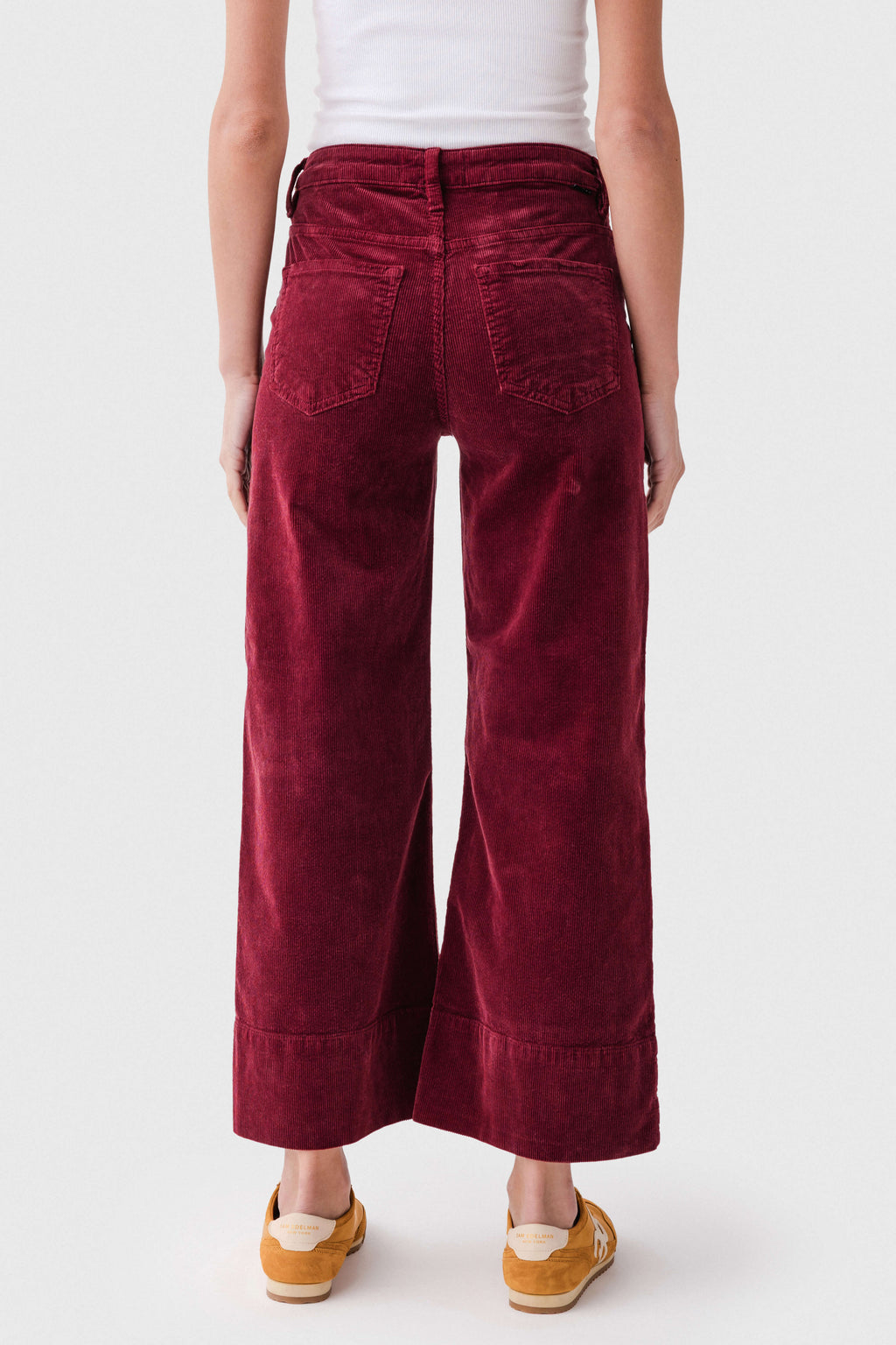 Risen Maple High Rise Crop Wide Hem Wideleg Corduroy Jeans