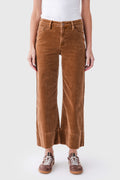 Risen Maple High Rise Crop Wide Hem Wideleg Corduroy Jeans