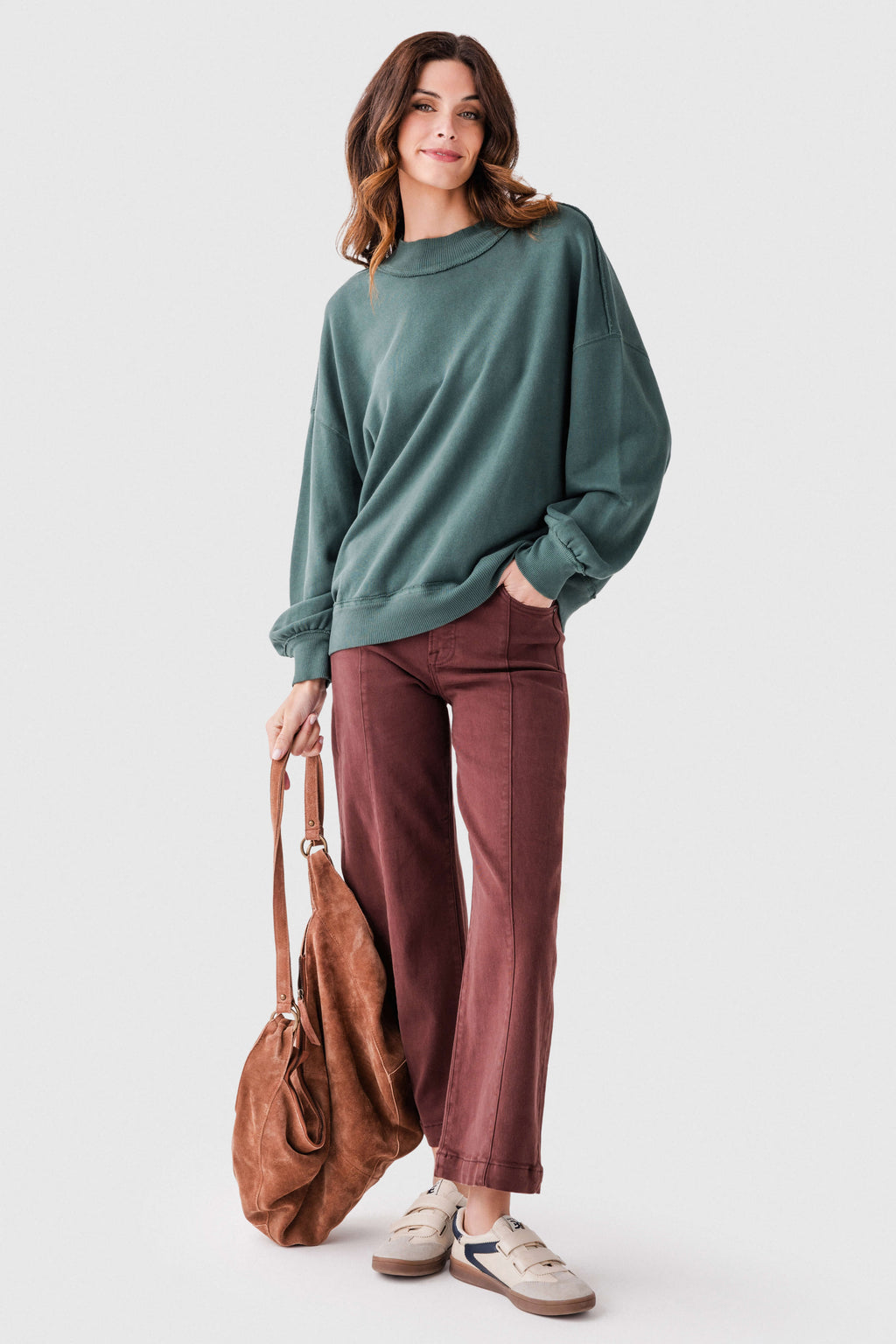 Risen Mia High Rise Front Seam Wideleg Ankle Jeans