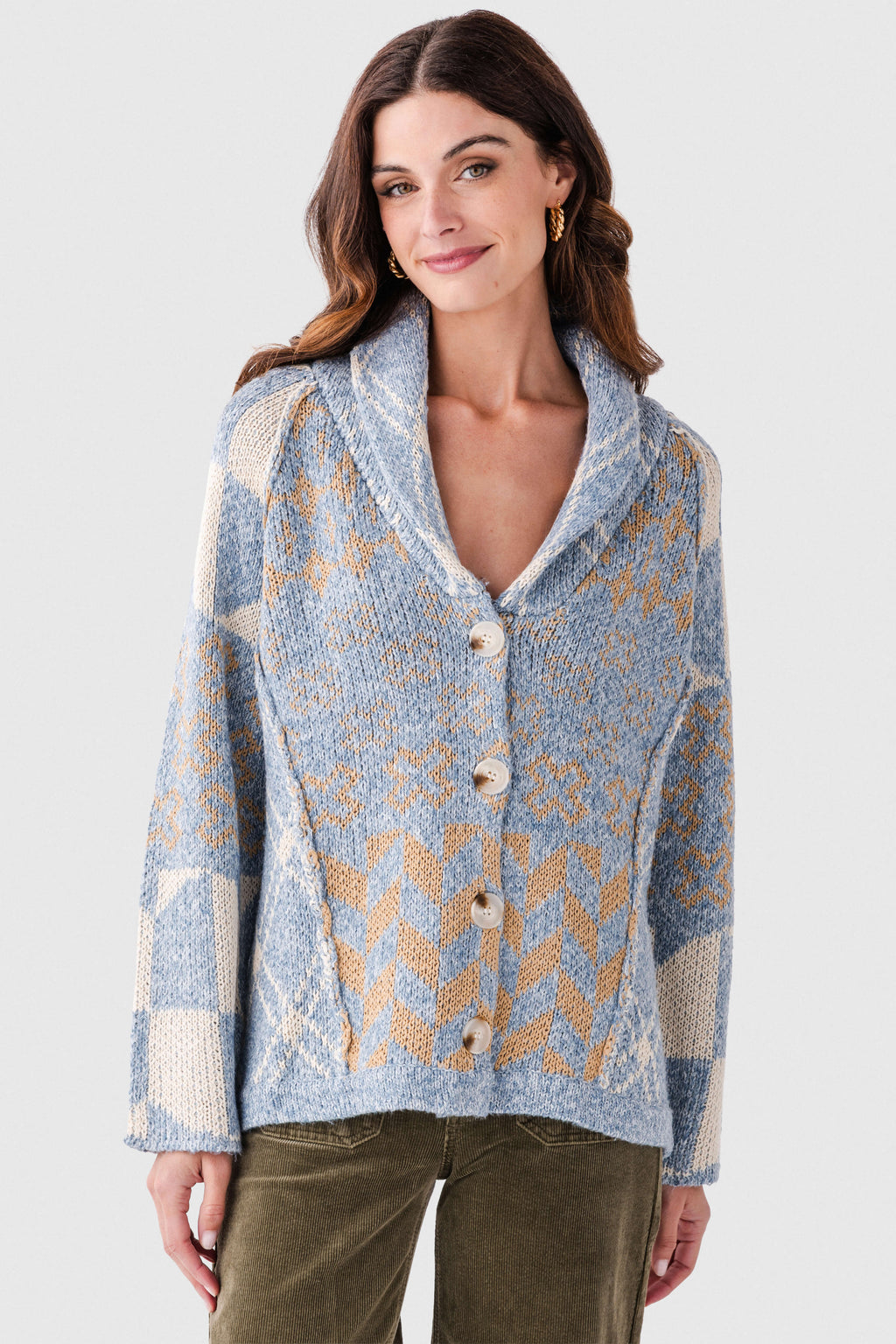 Hem & Thread Speckled Button Down Cardigan
