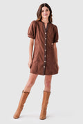 THML Suede Button Up Dress