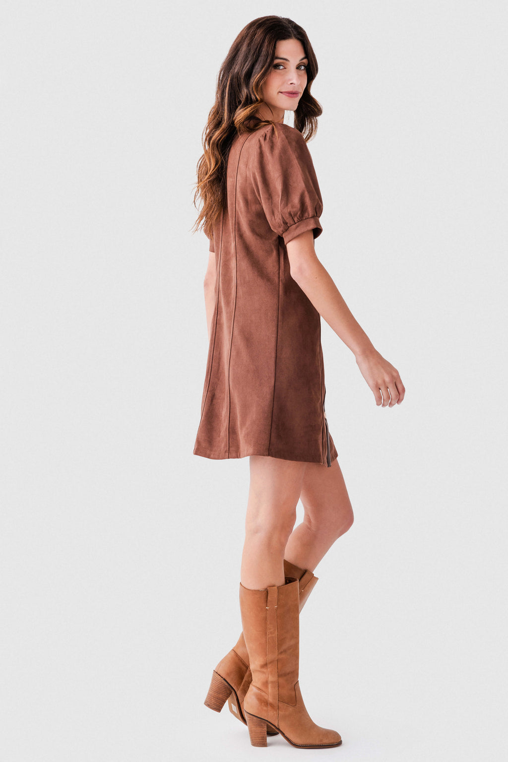 THML Suede Button Up Dress