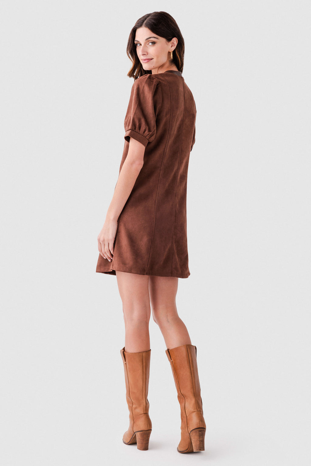 THML Suede Button Up Dress