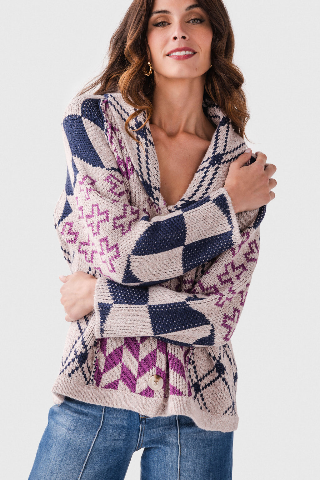 Hem & Thread Speckled Button Down Cardigan