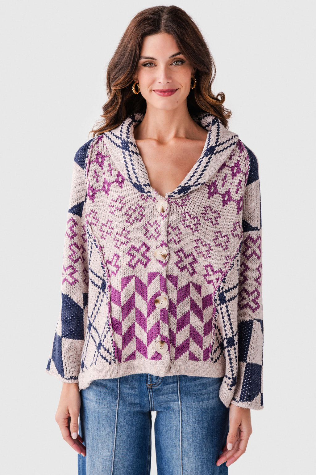 Hem & Thread Speckled Button Down Cardigan