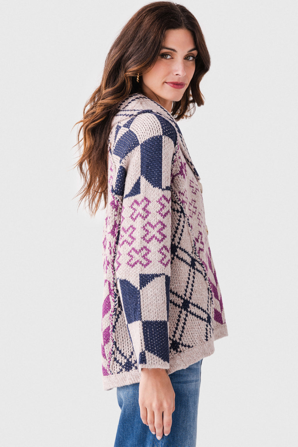 Hem & Thread Speckled Button Down Cardigan