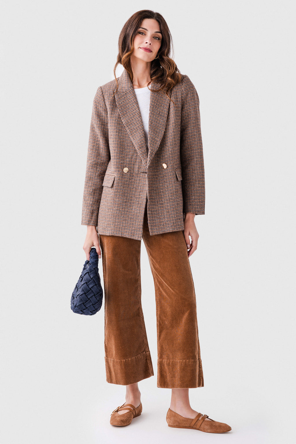 Risen Maple High Rise Crop Wide Hem Wideleg Corduroy Jeans