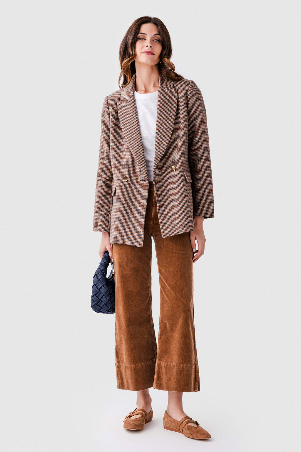 Risen Maple High Rise Crop Wide Hem Wideleg Corduroy Jeans