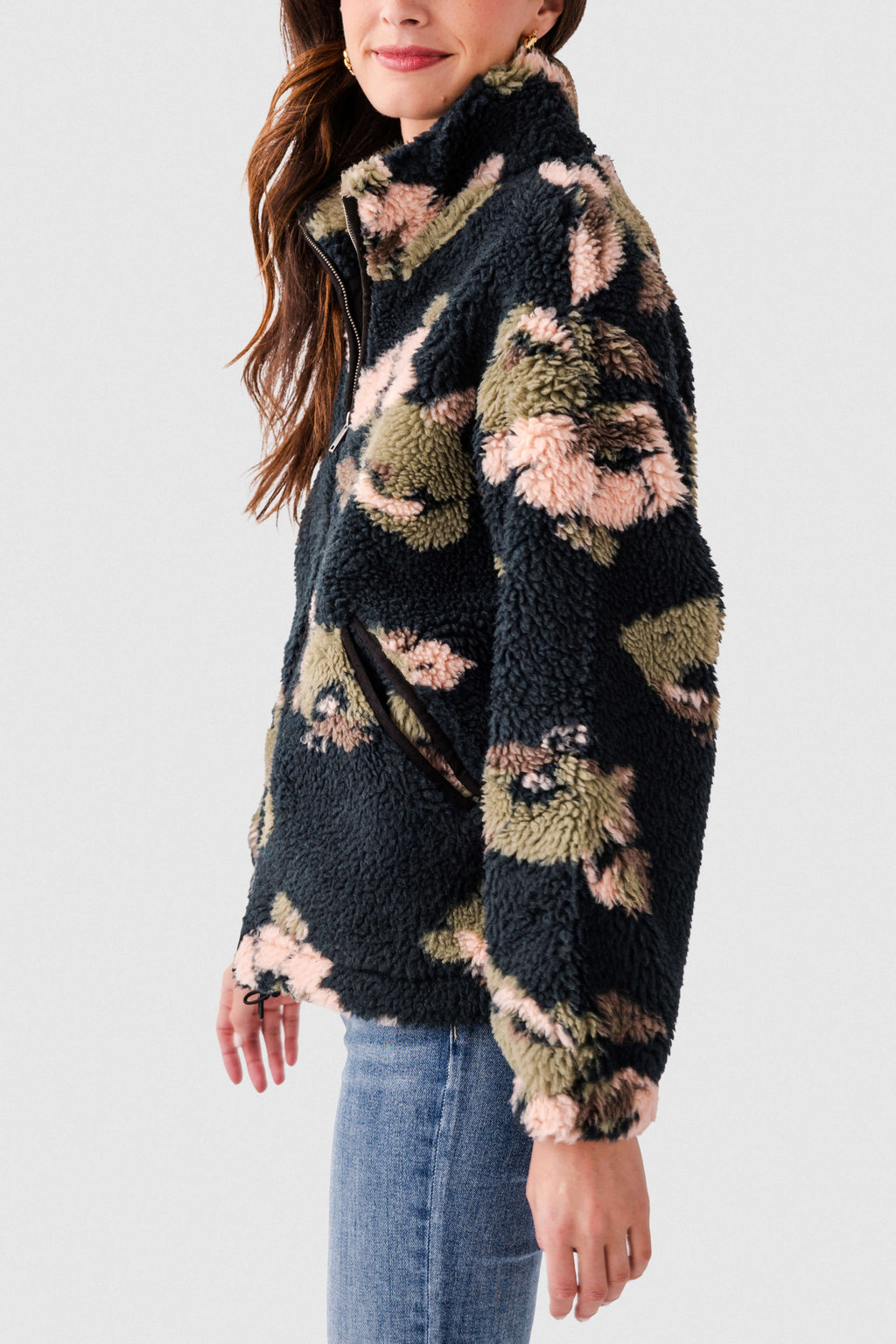 RD Style Whistler Sherpa Zip Front Jacket