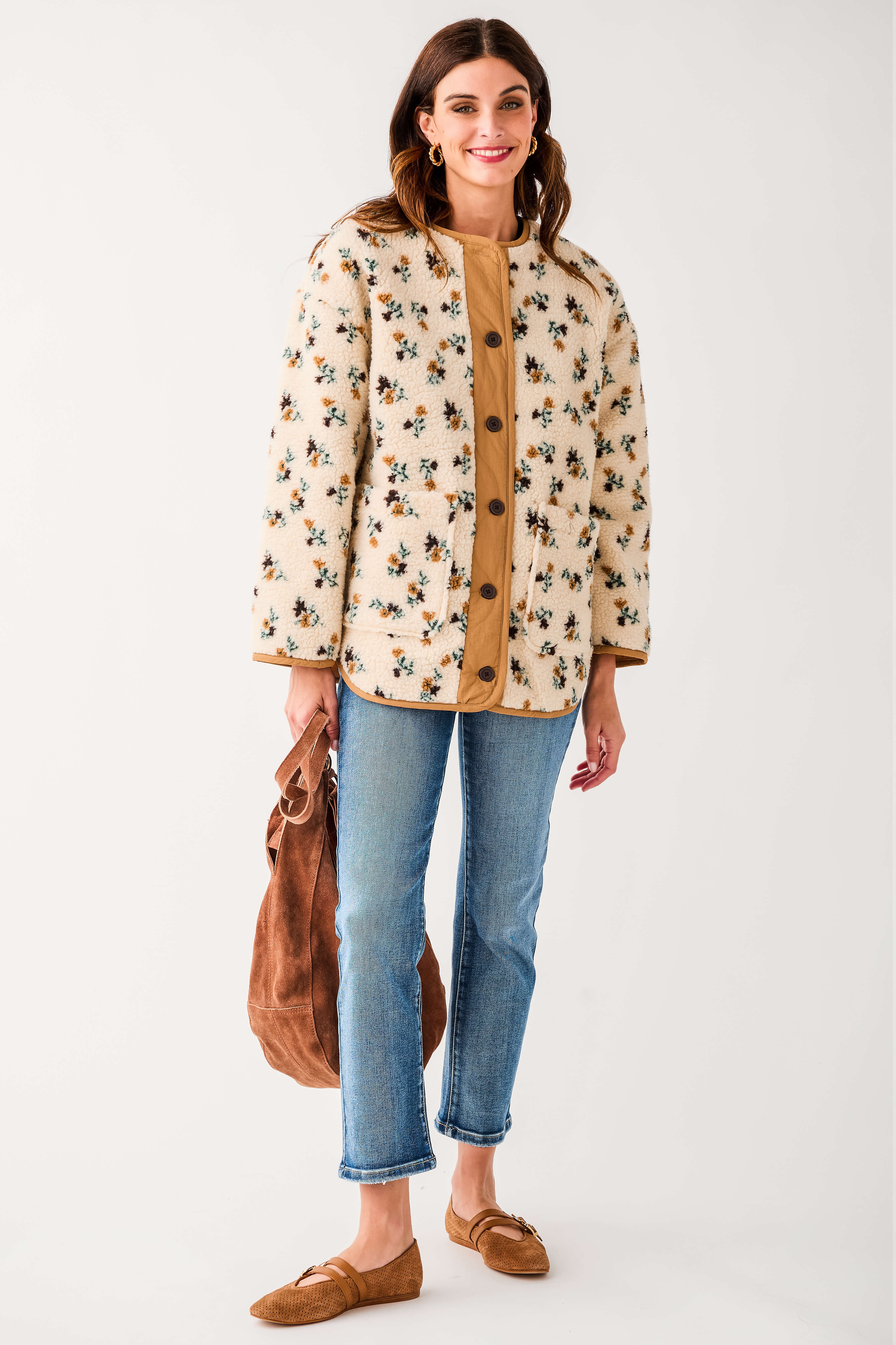 RD Style Sophia Sherpa Button Front Jacket – Social Threads