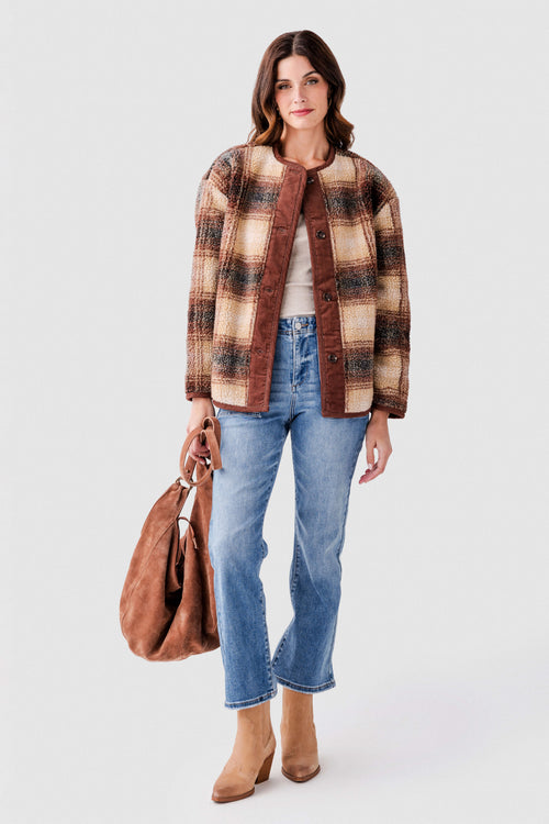 RD Style Sophie Sherpa & Cord Trim Jacket