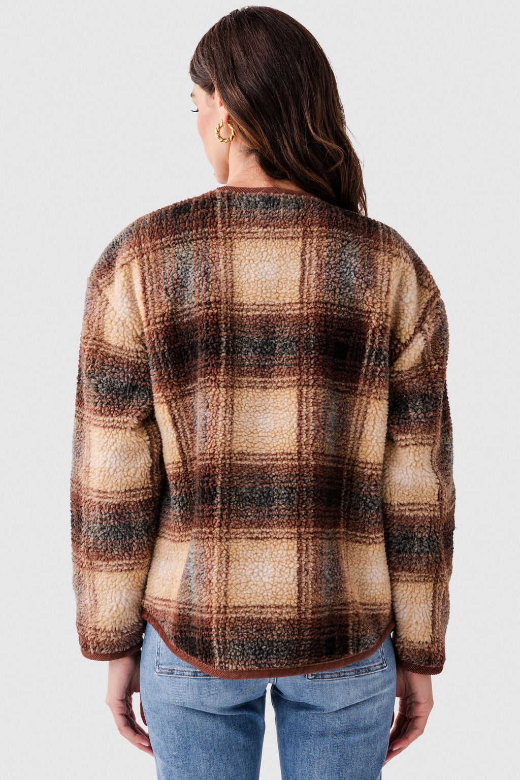 RD Style Sophie Sherpa & Cord Trim Jacket