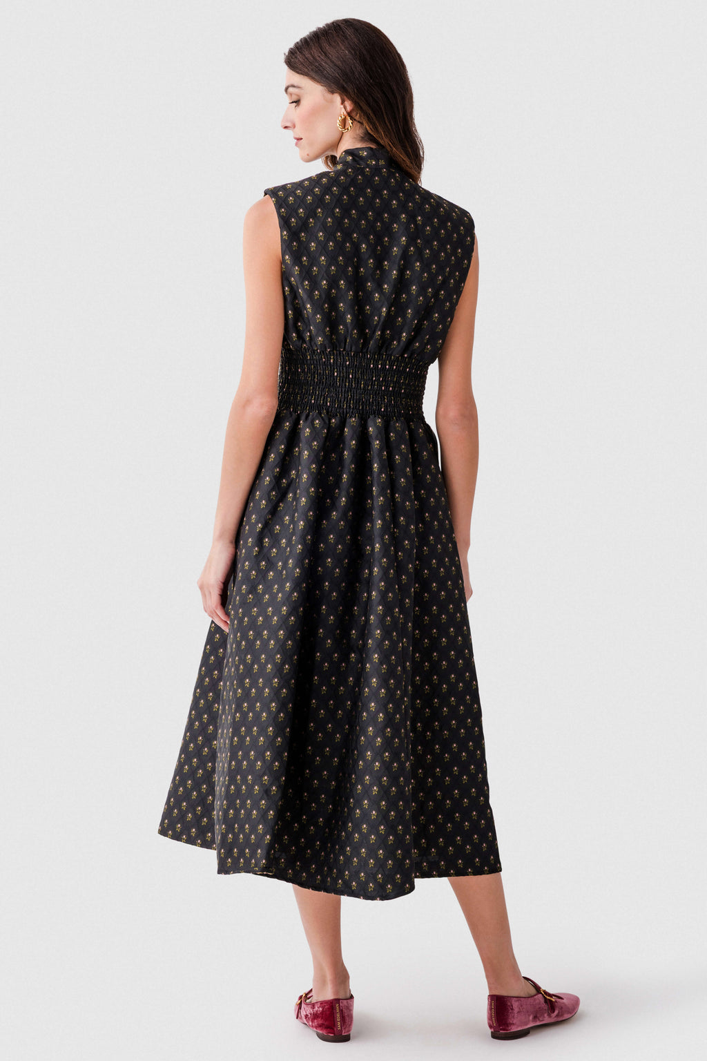 Fate V neckline Front Zip Midi Dress