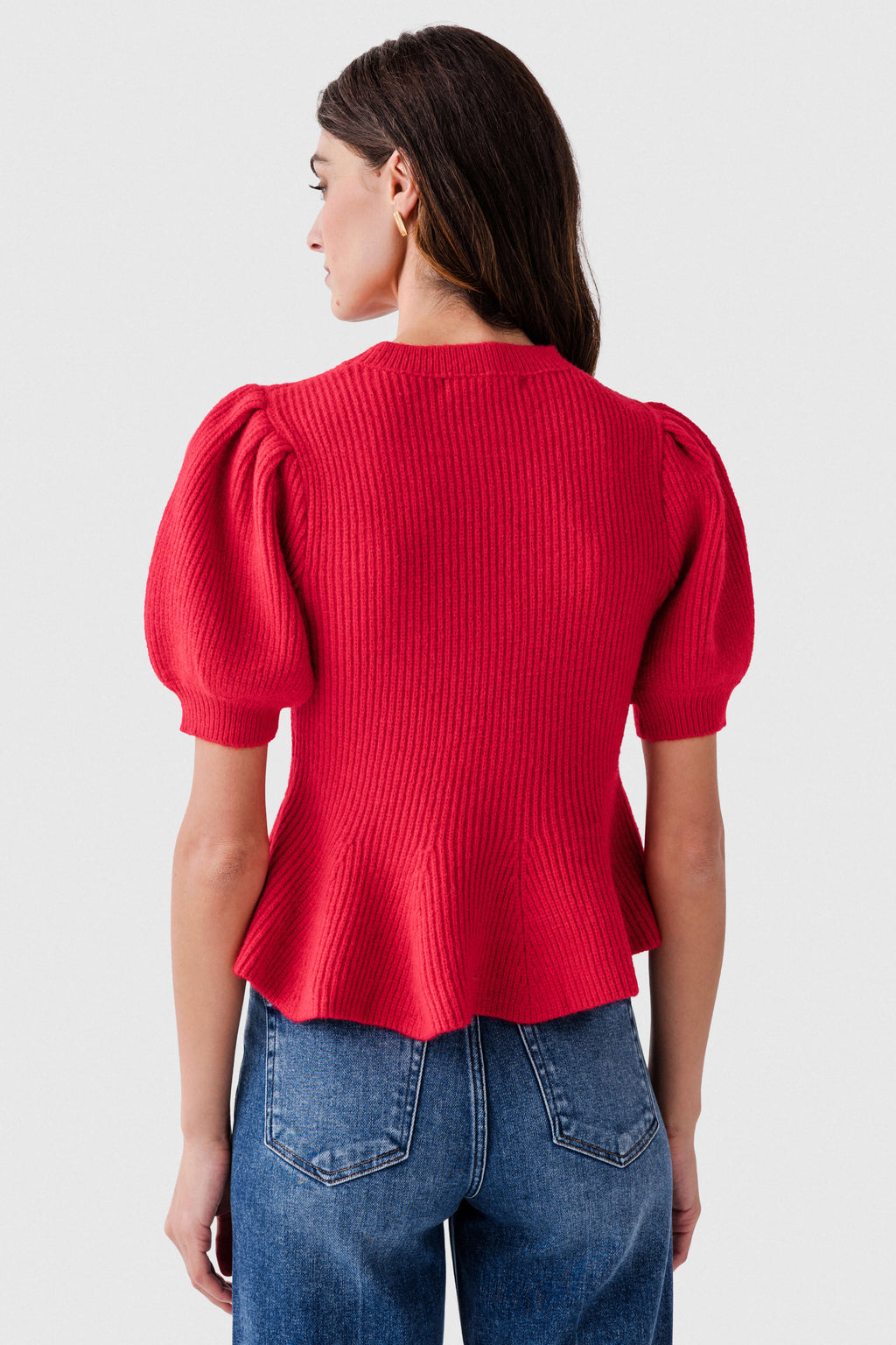 Strut & Bolt Flared Puff Sleeve Knit Top