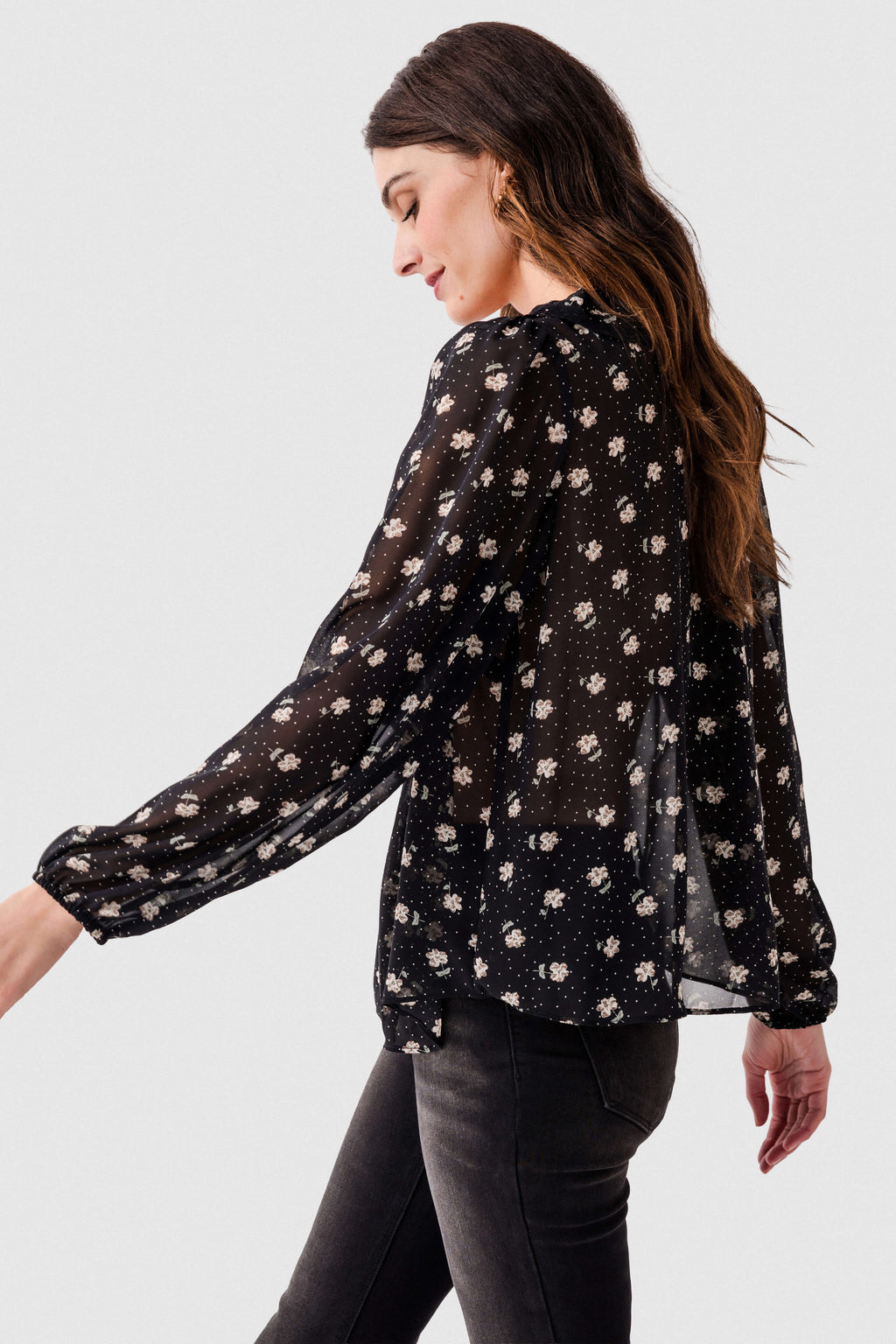 By Together Floral Print Ruffle Top