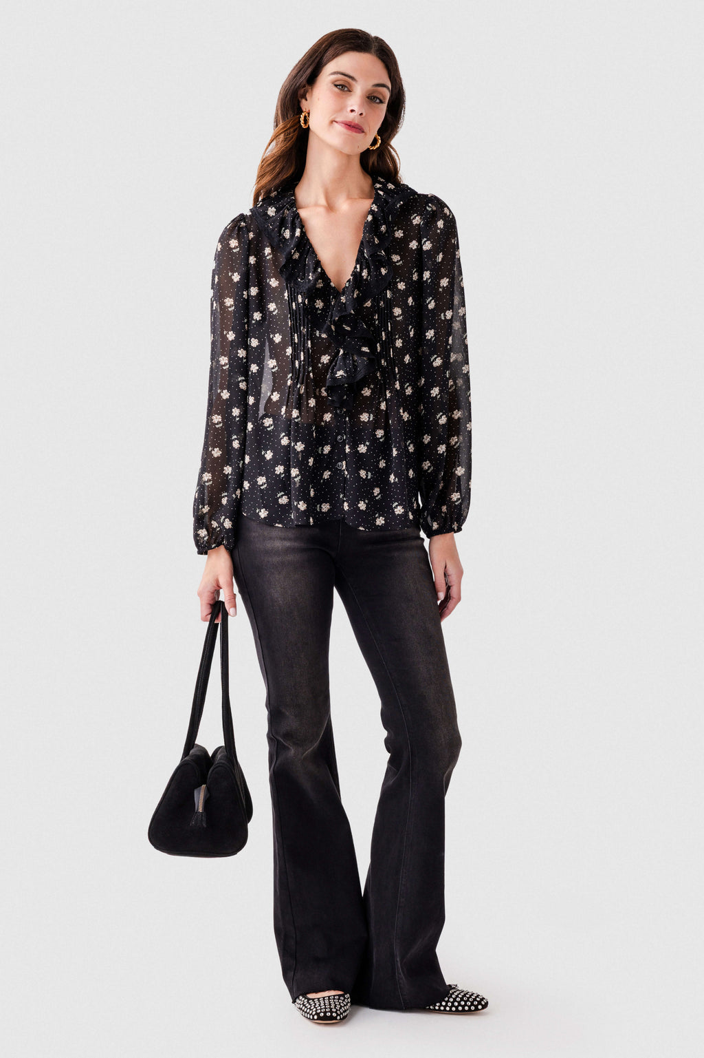 By Together Floral Print Ruffle Top