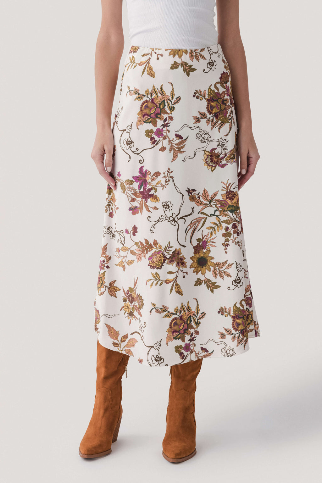 Current Air Floral Printed Midi Skirt