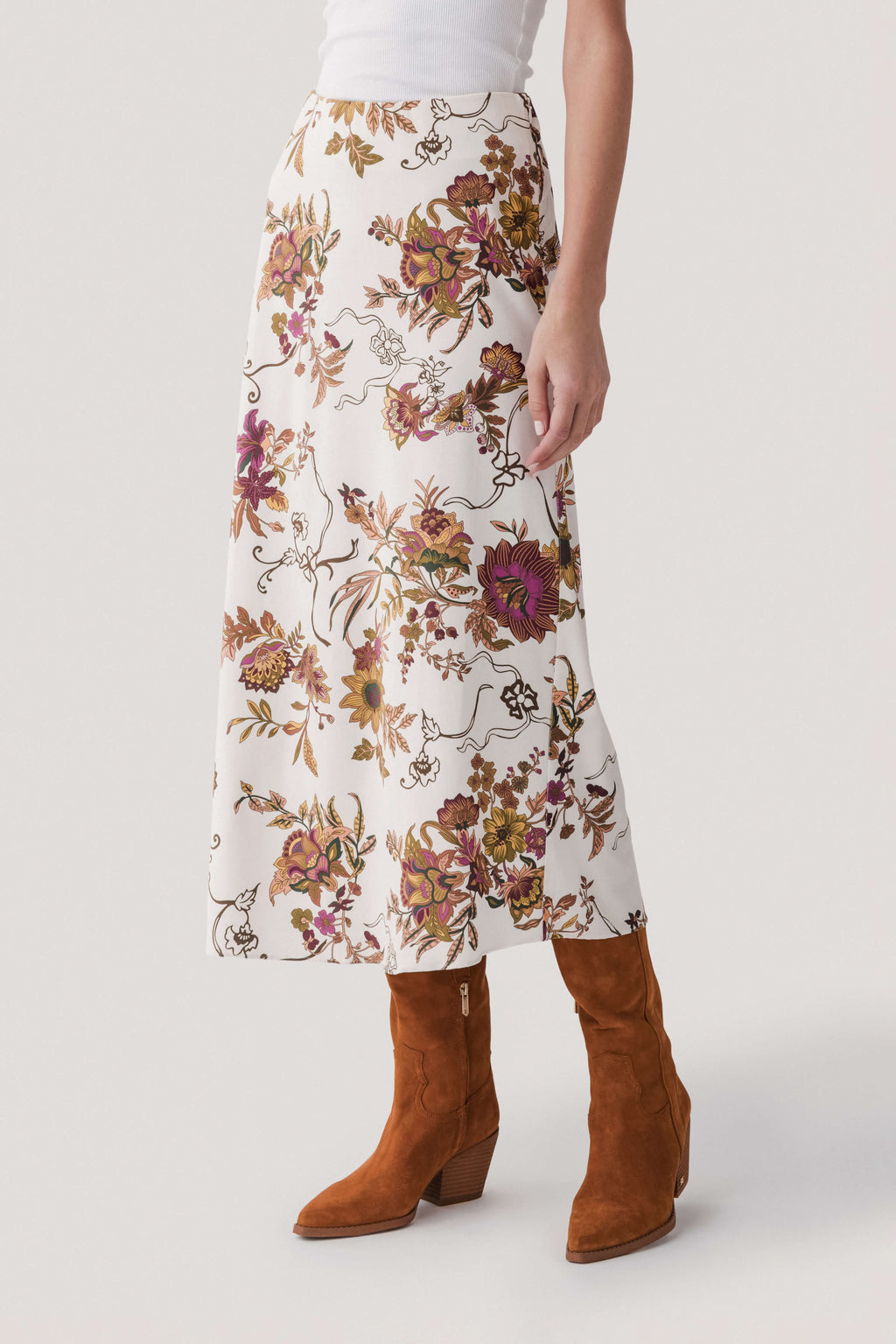 Current Air Floral Printed Midi Skirt