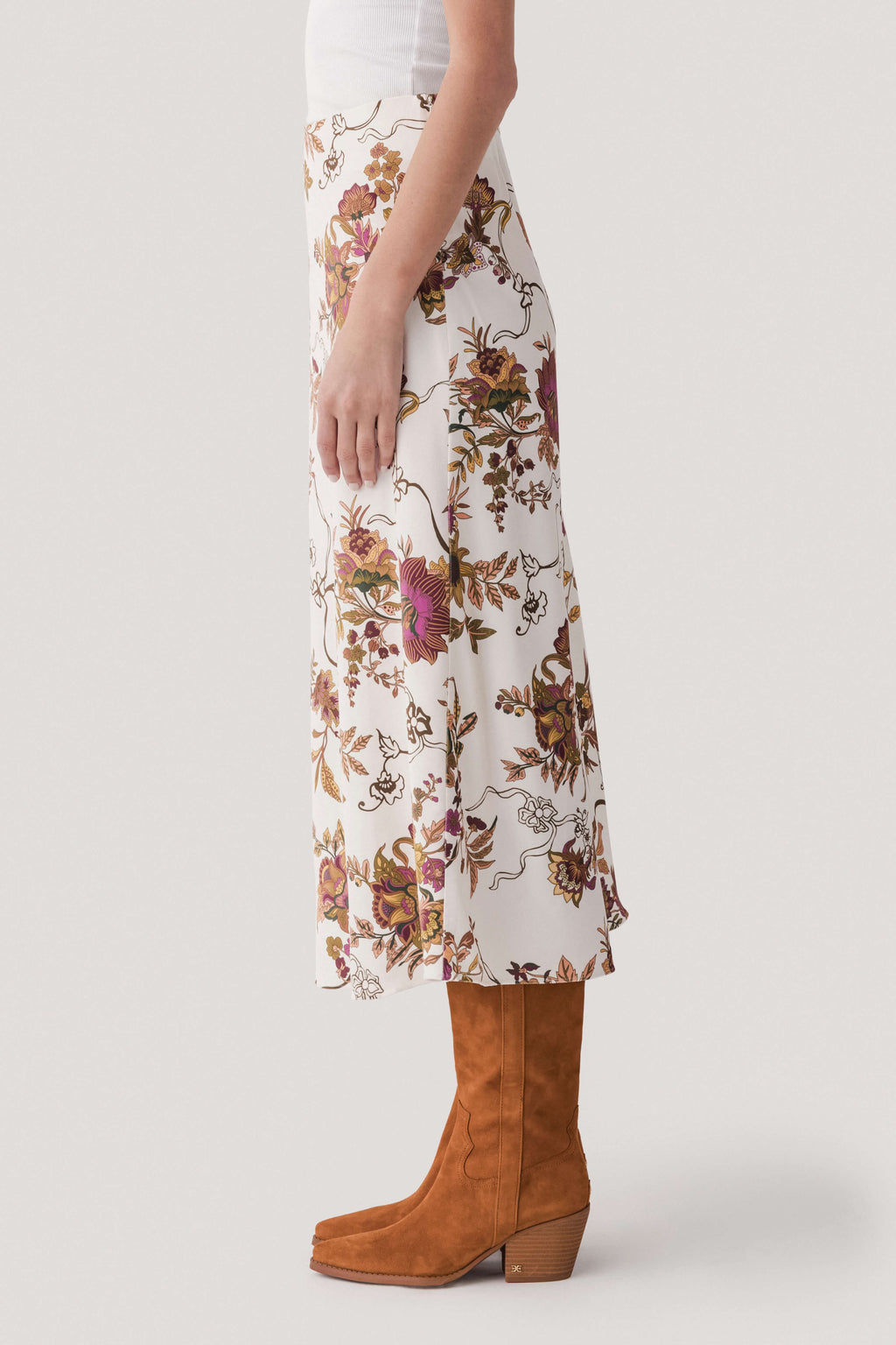 Current Air Floral Printed Midi Skirt