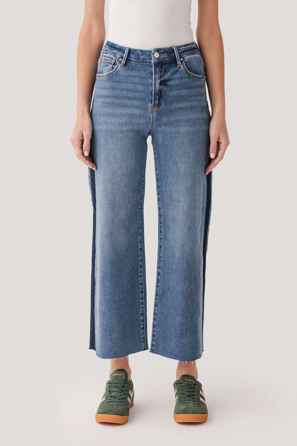 Risen Moxie Tuxedo Palazzo Crop Jeans