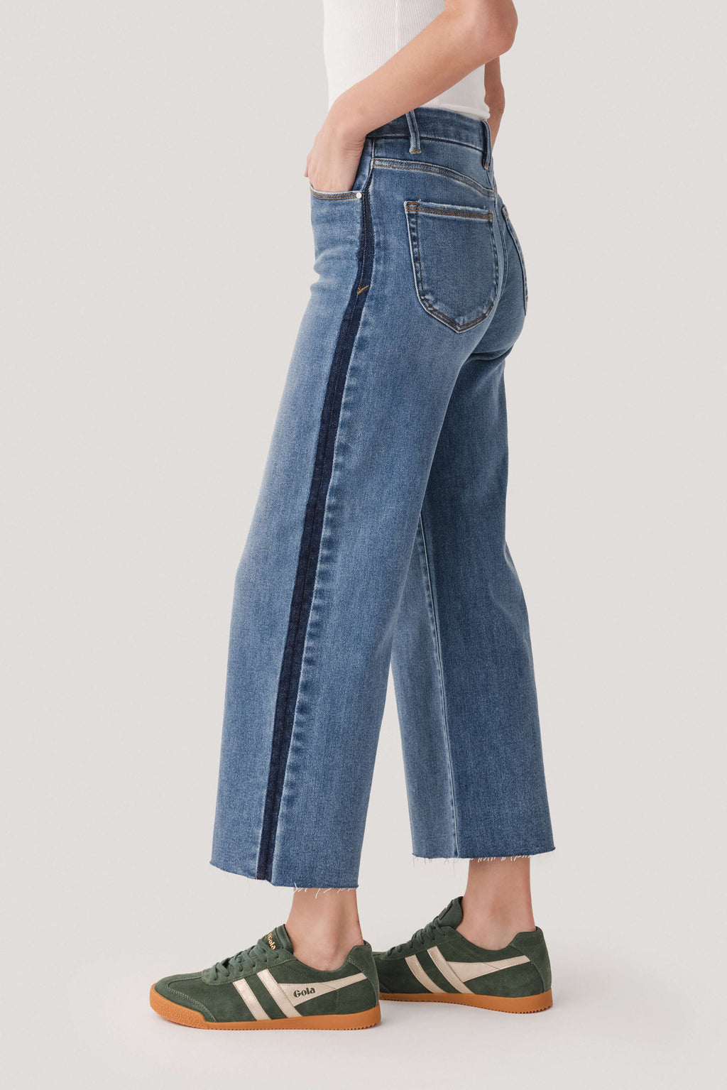 Risen Moxie Tuxedo Palazzo Crop Jeans