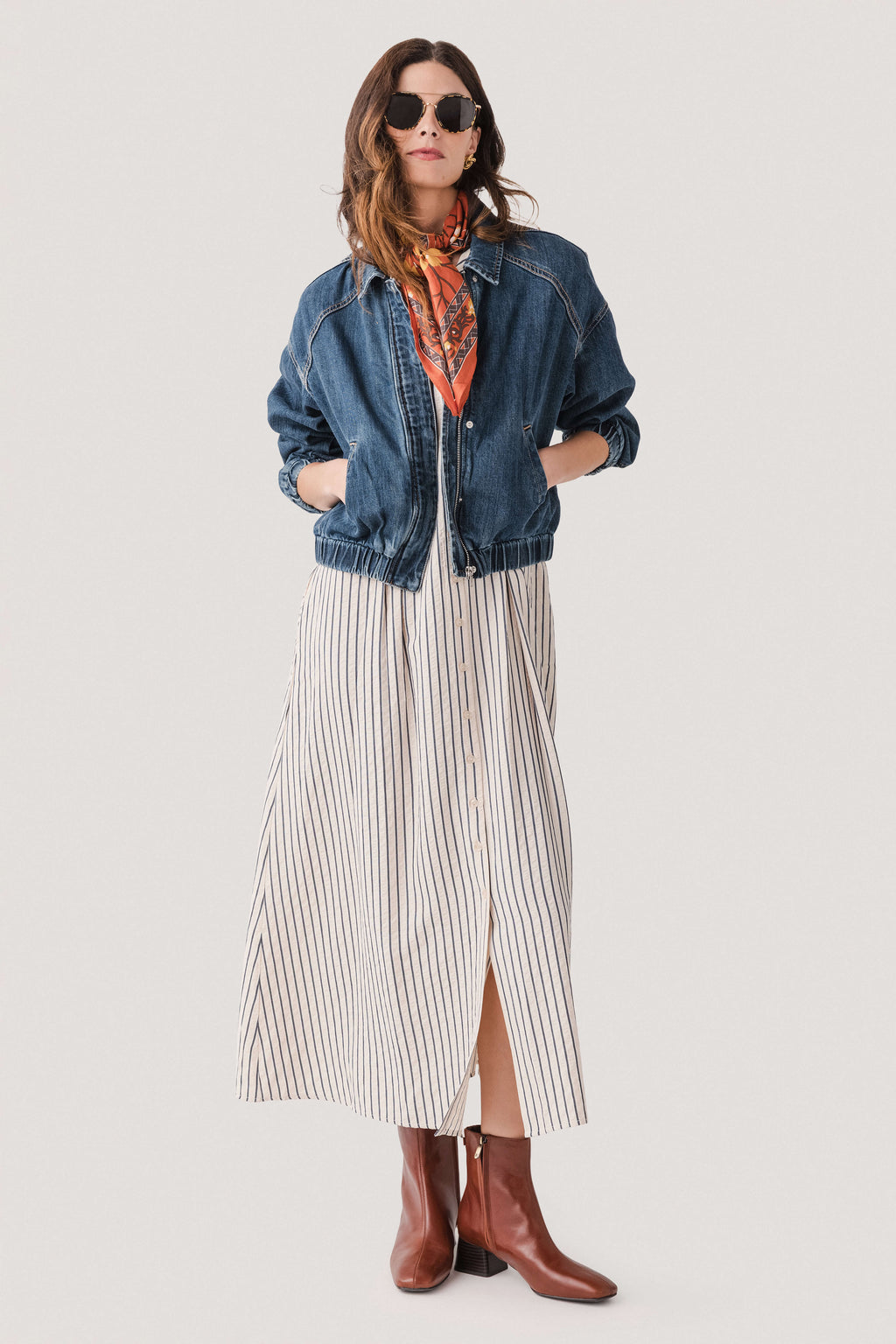 Risen Denim Bomber Jacket