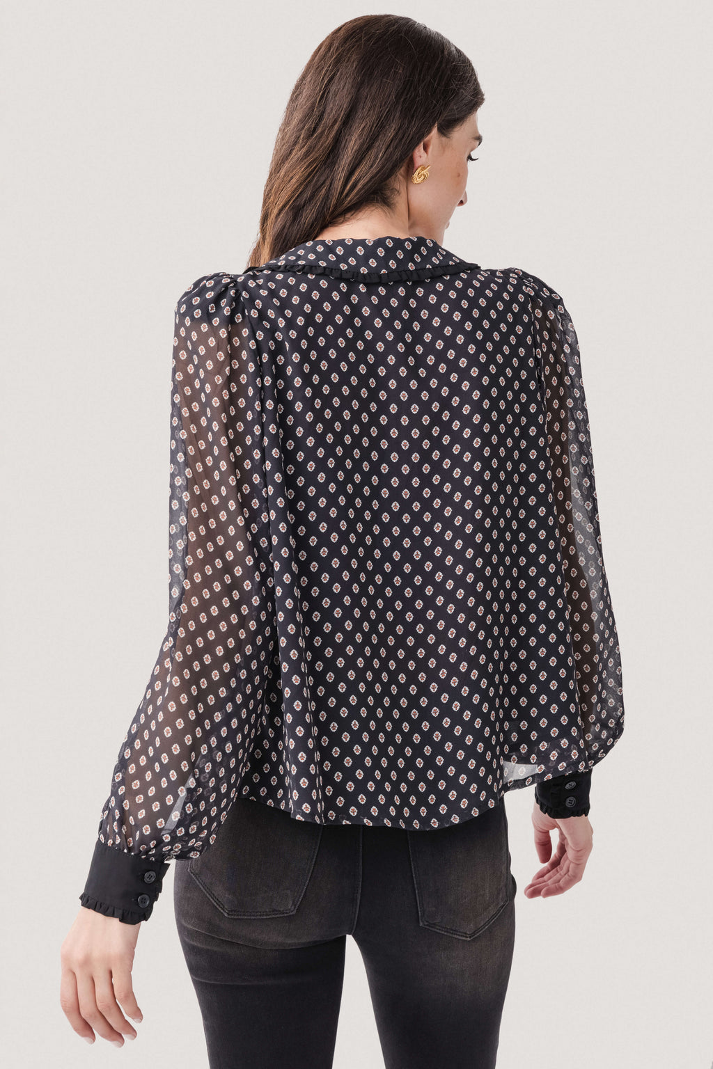 Fate Tie Front Chiffon Printed Top