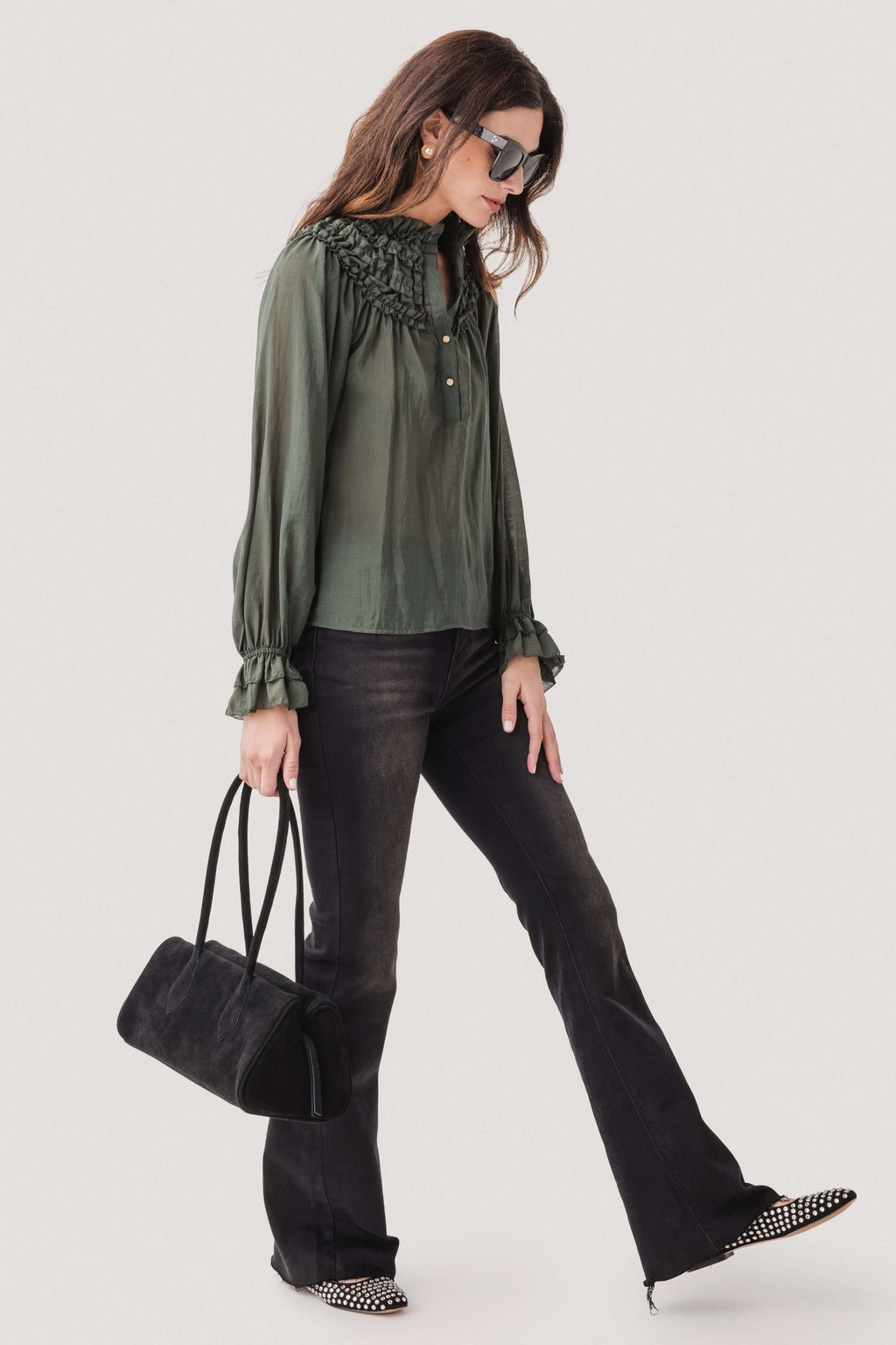 THML Ruffle Detail L/S Top