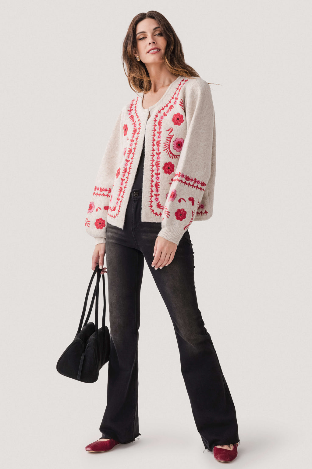 Strut & Bolt Embroidered Knit Cardigan